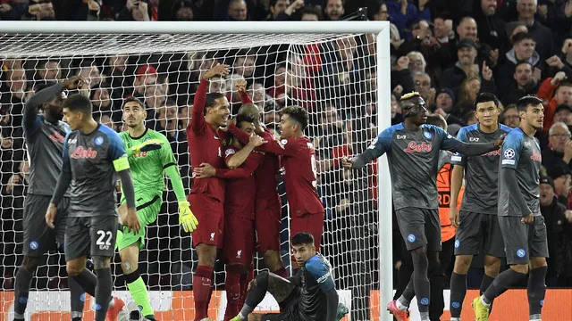 Gol de Salah em Liverpool x Napoli pela Champions League