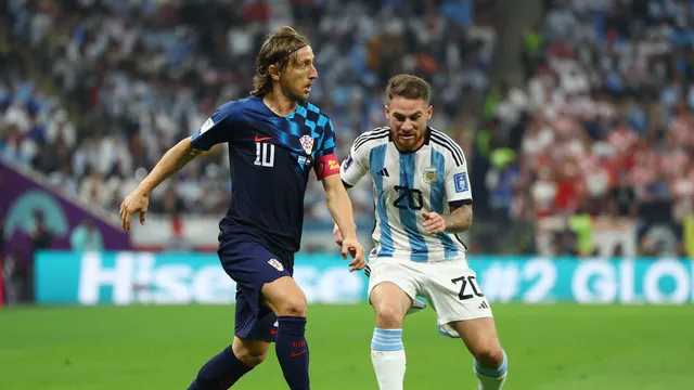 Luka Modric em ação pela Croácia contra a Argentina