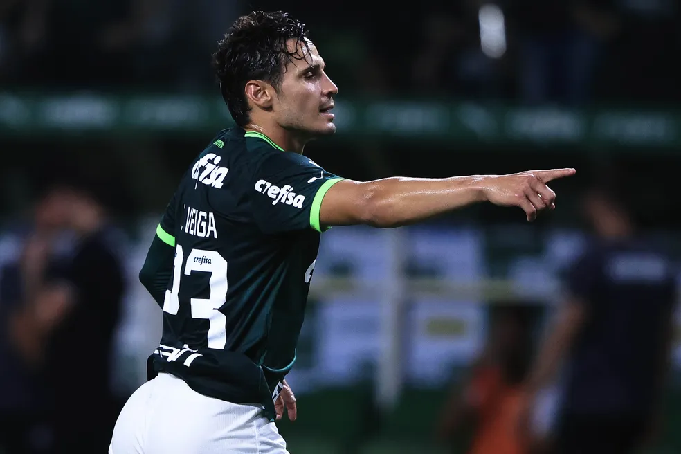 Palmeiras x Ferroviária, comemoração do gol de Raphael Veiga