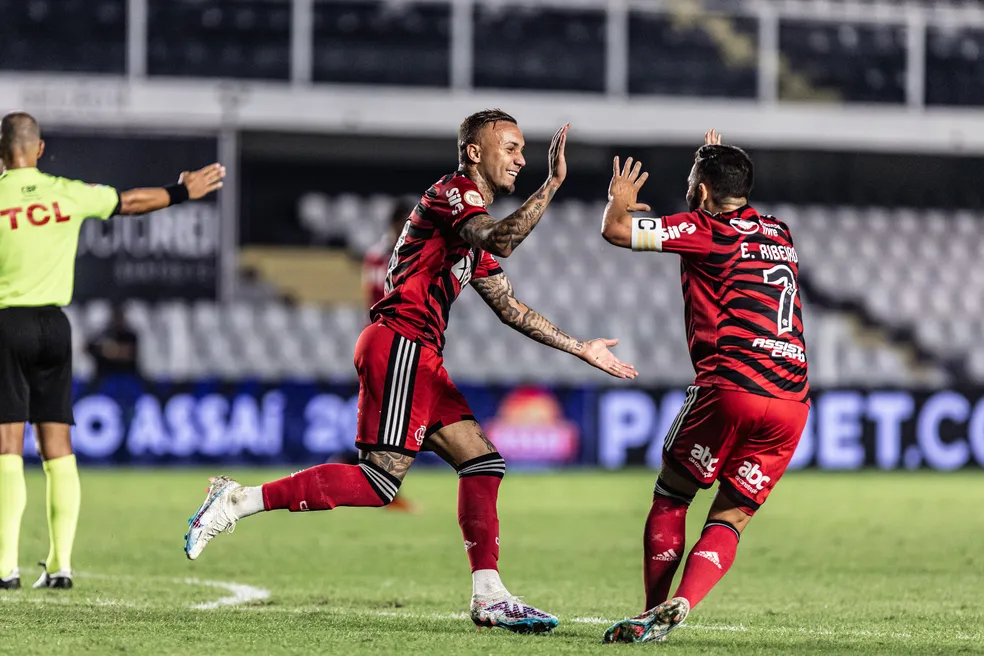 Santos x Flamengo - Cebolinha e Everton Ribeiro