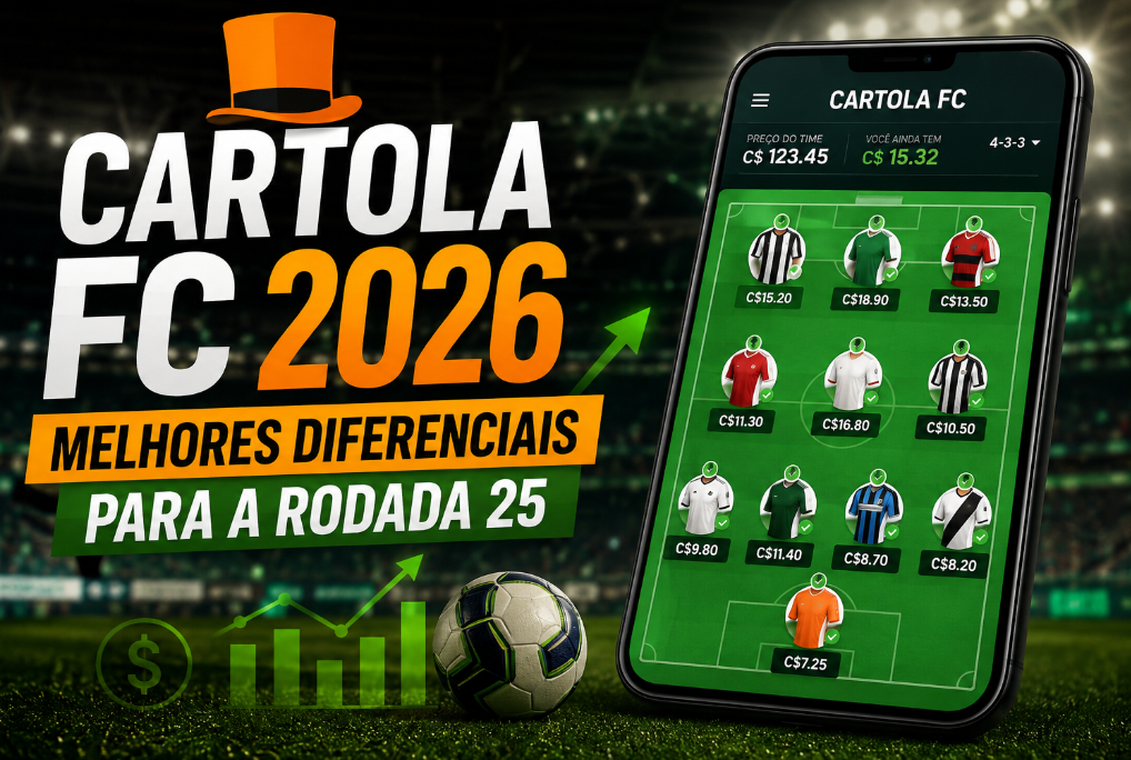 Cartola FC 2026 melhores diferenciais para a rodada 25