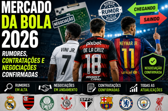 Mercado da Bola 2026 rumores, contratações e negociações confirmadas