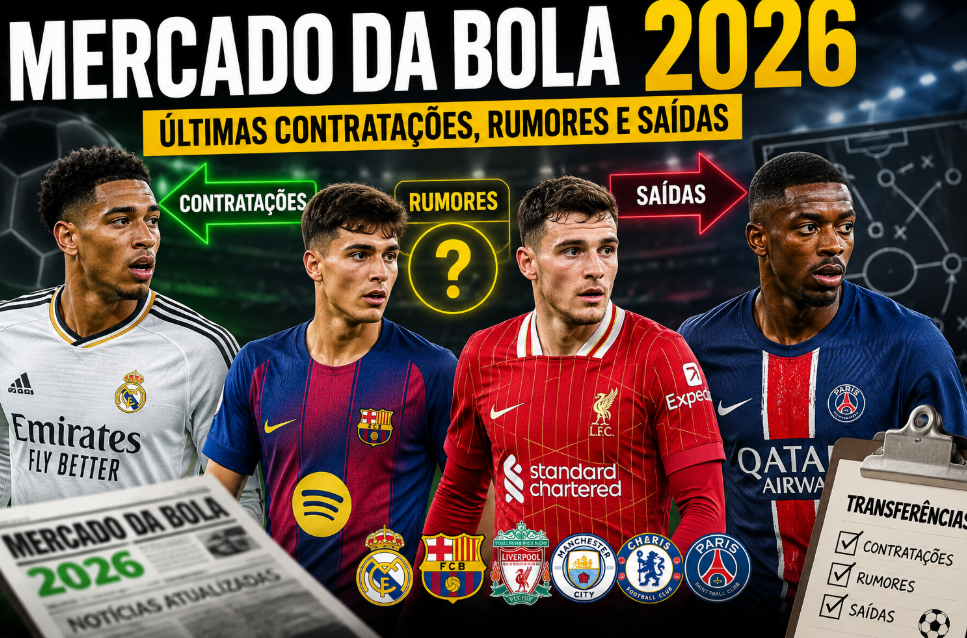 Mercado da Bola 2026 últimas contratações, rumores e saídas